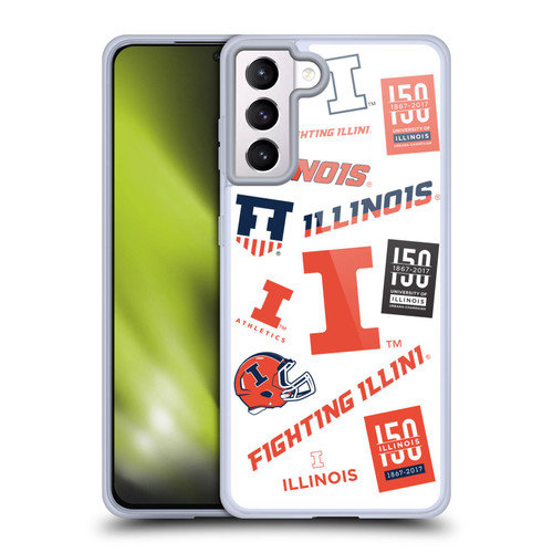 University Of Illinois U Of I University Of Illinois Art Sticker Type Soft Gel Case for Samsung Galaxy S21+ 5G & MagSafe