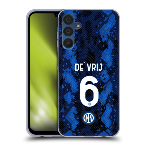 Fc Internazionale Milano 2021/22 Players Home Kit Stefan de Vrij Soft Gel Case for Samsung Galaxy A15 & MagSafe