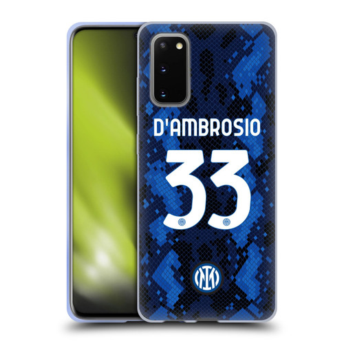 Fc Internazionale Milano 2021/22 Players Home Kit Danilo D'Ambrosio Soft Gel Case for Samsung Galaxy S20 / S20 5G