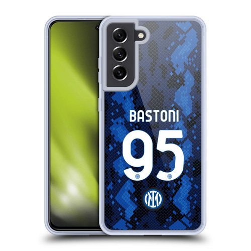 Fc Internazionale Milano 2021/22 Players Home Kit Alessandro Bastoni Soft Gel Case for Samsung Galaxy S21 FE 5G & MagSafe