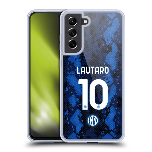 Fc Internazionale Milano 2021/22 Players Home Kit Lautaro Martínez Soft Gel Case for Samsung Galaxy S21 FE 5G & MagSafe