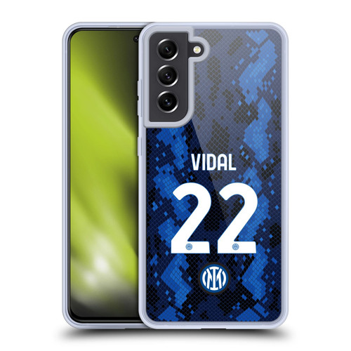 Fc Internazionale Milano 2021/22 Players Home Kit Arturo Vidal Soft Gel Case for Samsung Galaxy S21 FE 5G & MagSafe