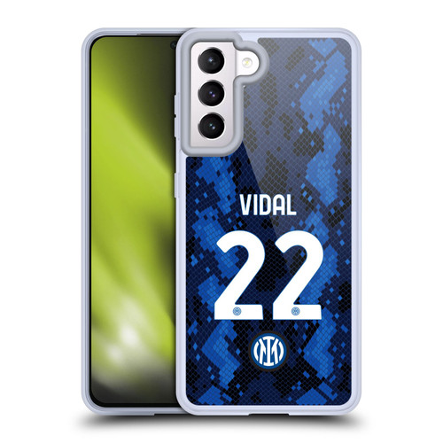 Fc Internazionale Milano 2021/22 Players Home Kit Arturo Vidal Soft Gel Case for Samsung Galaxy S21 5G & MagSafe