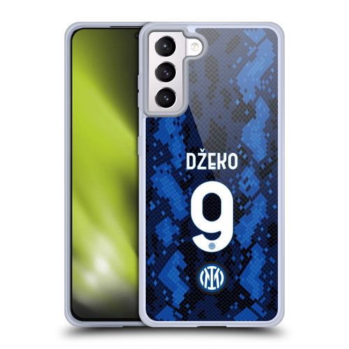 Fc Internazionale Milano 2021/22 Players Home Kit Edin Dzeko Soft Gel Case for Samsung Galaxy S21+ 5G & MagSafe