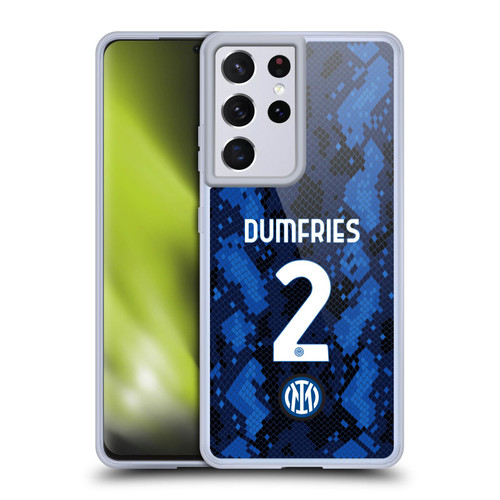 Fc Internazionale Milano 2021/22 Players Home Kit Denzel Dumfries Soft Gel Case for Samsung Galaxy S21 Ultra 5G & MagSafe