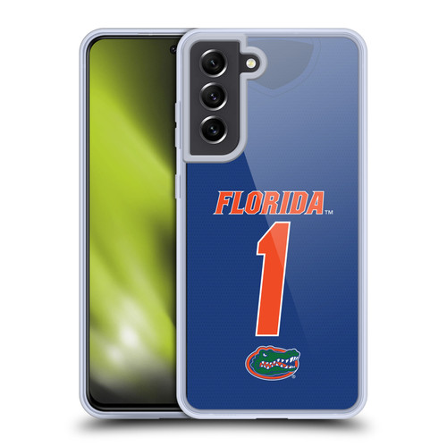 University Of Florida UF University of Florida Jersey Basketball Blue Soft Gel Case for Samsung Galaxy S21 FE 5G & MagSafe