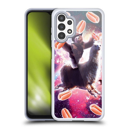 Random Galaxy Mixed Designs Cowboy Sloth Llama & Hotdog Soft Gel Case for Samsung Galaxy A13 (2022)