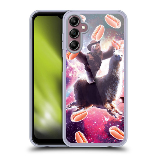 Random Galaxy Mixed Designs Cowboy Sloth Llama & Hotdog Soft Gel Case for Samsung Galaxy A14 5G