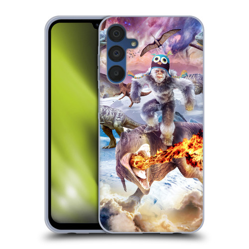 Random Galaxy Mixed Designs Monkey Riding Dinosaur Soft Gel Case for Samsung Galaxy A15 & MagSafe