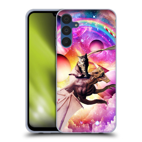 Random Galaxy Mixed Designs Space Dragon & Cat Soft Gel Case for Samsung Galaxy A15 & MagSafe