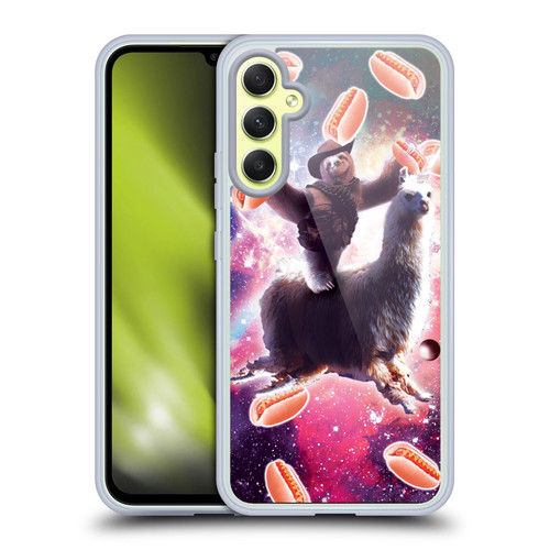 Random Galaxy Mixed Designs Cowboy Sloth Llama & Hotdog Soft Gel Case for Samsung Galaxy A34 5G