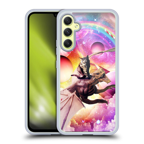 Random Galaxy Mixed Designs Space Dragon & Cat Soft Gel Case for Samsung Galaxy A34 5G