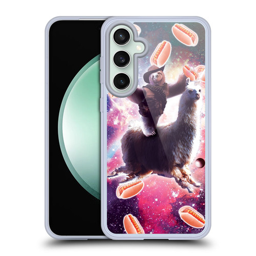 Random Galaxy Mixed Designs Cowboy Sloth Llama & Hotdog Soft Gel Case for Samsung Galaxy S23 FE 5G & MagSafe