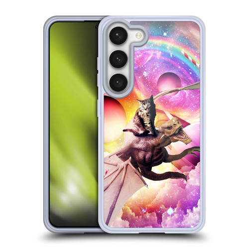Random Galaxy Mixed Designs Space Dragon & Cat Soft Gel Case for Samsung Galaxy S23 5G & MagSafe