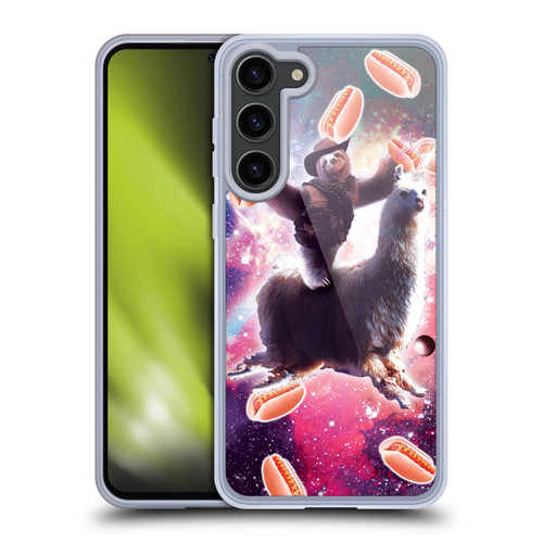 Random Galaxy Mixed Designs Cowboy Sloth Llama & Hotdog Soft Gel Case for Samsung Galaxy S23+ 5G & MagSafe