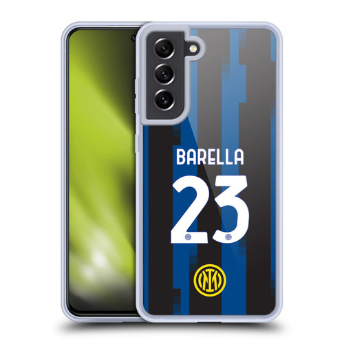 Fc Internazionale Milano 2023/24 Players Home Kit Nicolò Barella Soft Gel Case for Samsung Galaxy S21 FE 5G & MagSafe