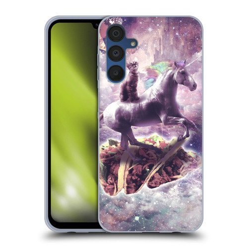 Random Galaxy Space Cat Dreamy Unicorn & Tacos Soft Gel Case for Samsung Galaxy A15 & MagSafe