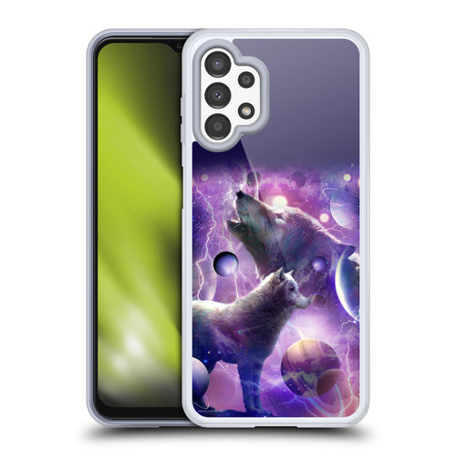 Random Galaxy Animals Cosmic Wolf Space Soft Gel Case for Samsung Galaxy A13 (2022)