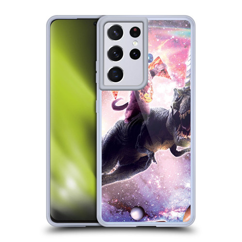 Random Galaxy Space Cat Thug & Dinosaur Unicorn Soft Gel Case for Samsung Galaxy S21 Ultra 5G & MagSafe