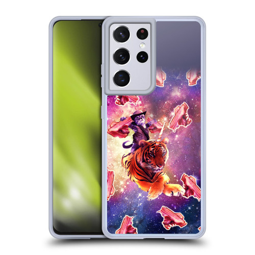Random Galaxy Space Cat Tiger Unicorn With Bacons Soft Gel Case for Samsung Galaxy S21 Ultra 5G & MagSafe