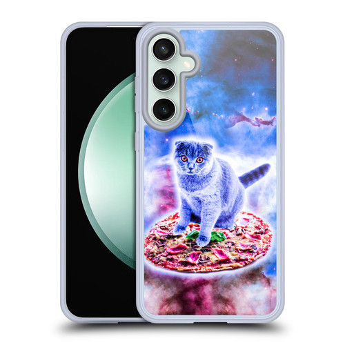 Random Galaxy Space Cat Blue Galaxy & Pizza Soft Gel Case for Samsung Galaxy S23 FE 5G & MagSafe