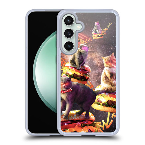 Random Galaxy Space Cat Burger & Fries Soft Gel Case for Samsung Galaxy S23 FE 5G & MagSafe