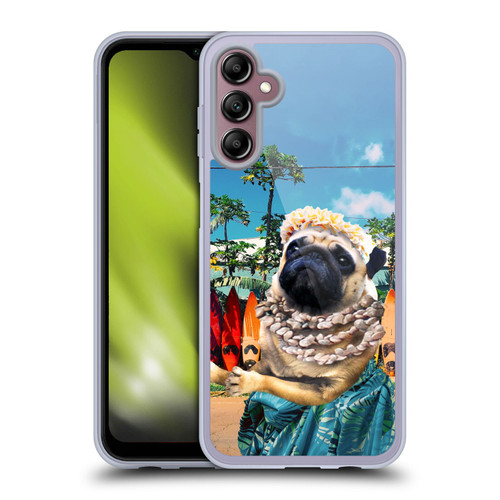 Random Galaxy Animals Aloha Hawaiian Pug Soft Gel Case for Samsung Galaxy A14 5G