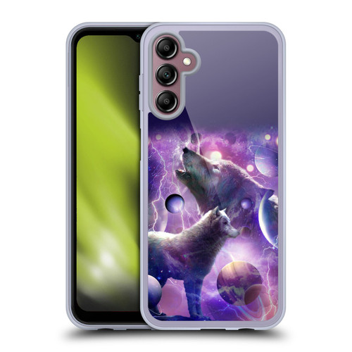 Random Galaxy Animals Cosmic Wolf Space Soft Gel Case for Samsung Galaxy A14 5G