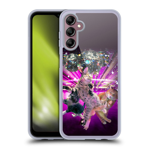 Random Galaxy Animals Disco Dancing Cat Soft Gel Case for Samsung Galaxy A14 5G