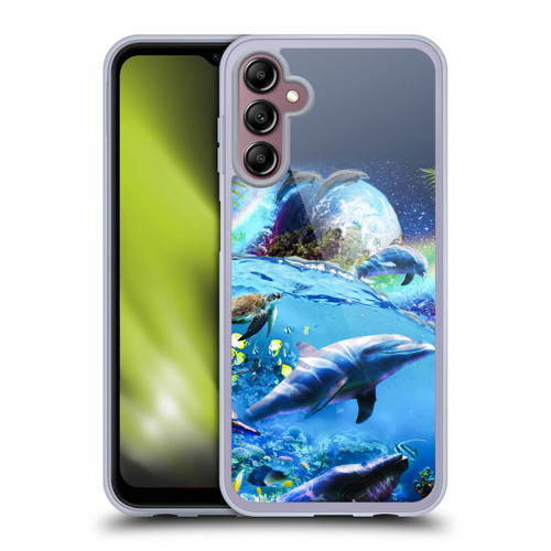 Random Galaxy Animals Galaxy Dolphins Soft Gel Case for Samsung Galaxy A14 5G