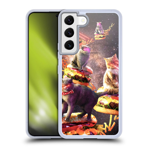 Random Galaxy Space Cat Burger & Fries Soft Gel Case for Samsung Galaxy S22 5G & MagSafe