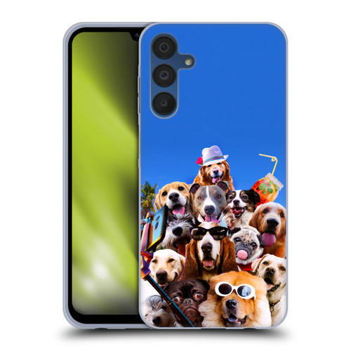 Random Galaxy Animals Beach Dog Selfie With Glasses Soft Gel Case for Samsung Galaxy A15 & MagSafe