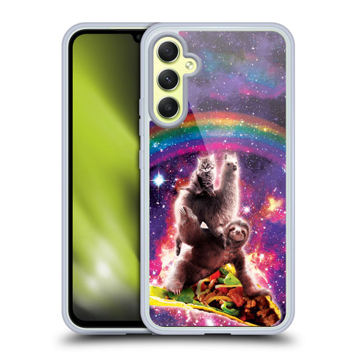 Random Galaxy Animals Space Cat Llama Sloth On Taco Soft Gel Case for Samsung Galaxy A34 5G