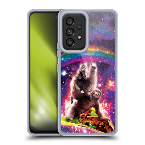 Random Galaxy Animals Space Cat Llama Sloth On Taco Soft Gel Case for Samsung Galaxy A53 5G (2022)