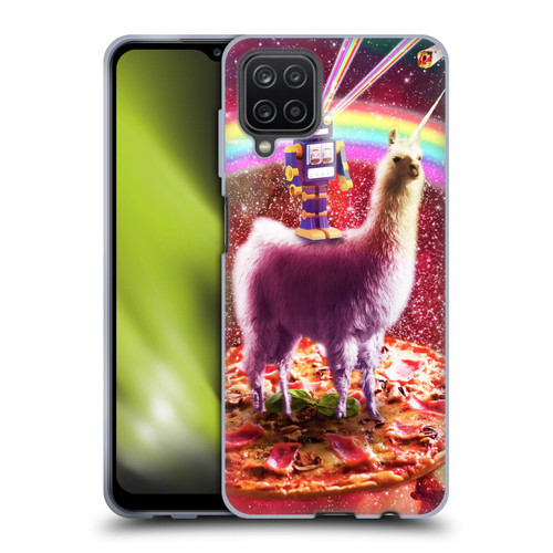 Random Galaxy Space Llama Robot & Pizza Soft Gel Case for Samsung Galaxy A12 (2020)