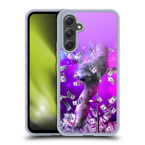 Random Galaxy Animals Dancing Strip Pole Sloth Soft Gel Case for Samsung Galaxy A54 5G