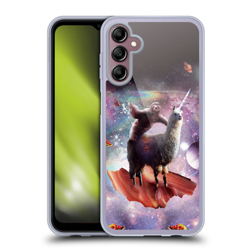 Random Galaxy Space Llama Outer Space Sloth & Bacons Soft Gel Case for Samsung Galaxy A14 5G
