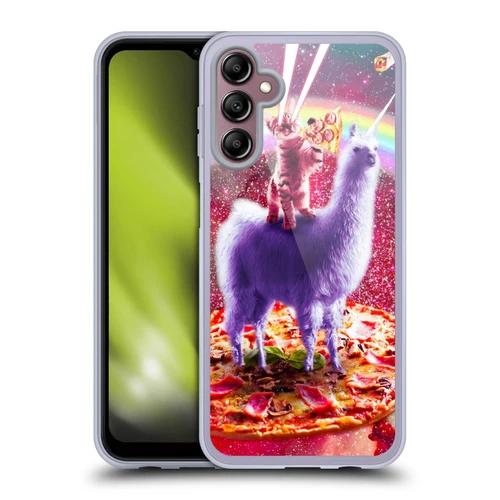 Random Galaxy Space Llama Rainbow Lazer Cat & Pizza Soft Gel Case for Samsung Galaxy A14 5G
