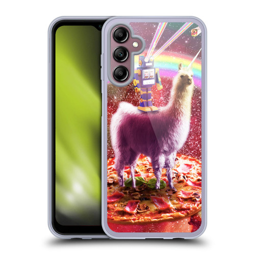 Random Galaxy Space Llama Robot & Pizza Soft Gel Case for Samsung Galaxy A14 5G