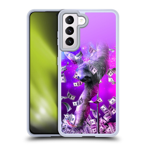 Random Galaxy Animals Dancing Strip Pole Sloth Soft Gel Case for Samsung Galaxy S21 5G & MagSafe
