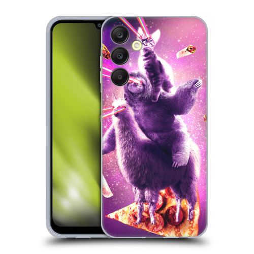 Random Galaxy Space Llama Sloth & Cat Lazer Eyes 2 Soft Gel Case for Samsung Galaxy A25 5G