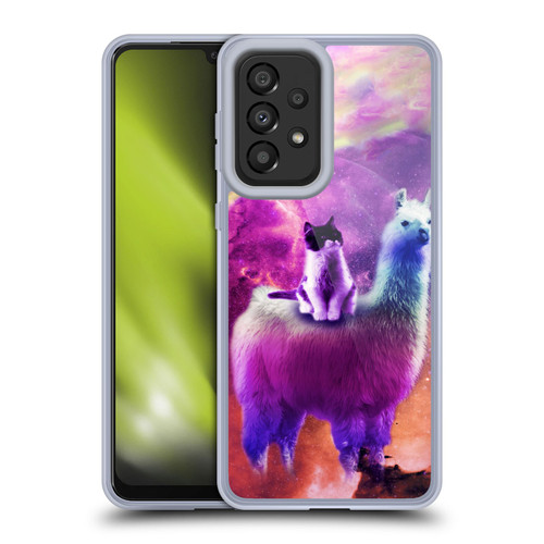 Random Galaxy Space Llama Purple Galaxy Cat Soft Gel Case for Samsung Galaxy A33 5G (2022)