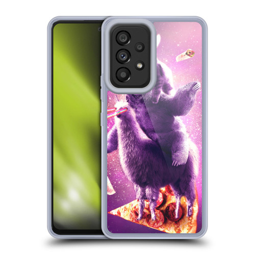 Random Galaxy Space Llama Sloth & Cat Lazer Eyes 2 Soft Gel Case for Samsung Galaxy A53 5G (2022)