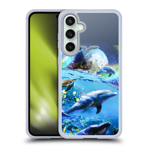 Random Galaxy Animals Galaxy Dolphins Soft Gel Case for Samsung Galaxy S23 FE 5G & MagSafe