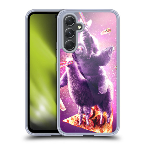 Random Galaxy Space Llama Sloth & Cat Lazer Eyes 2 Soft Gel Case for Samsung Galaxy A54 5G