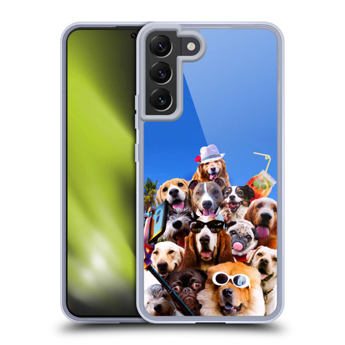 Random Galaxy Animals Beach Dog Selfie With Glasses Soft Gel Case for Samsung Galaxy S22+ 5G & MagSafe