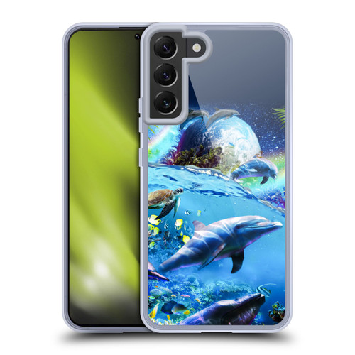 Random Galaxy Animals Galaxy Dolphins Soft Gel Case for Samsung Galaxy S22+ 5G & MagSafe