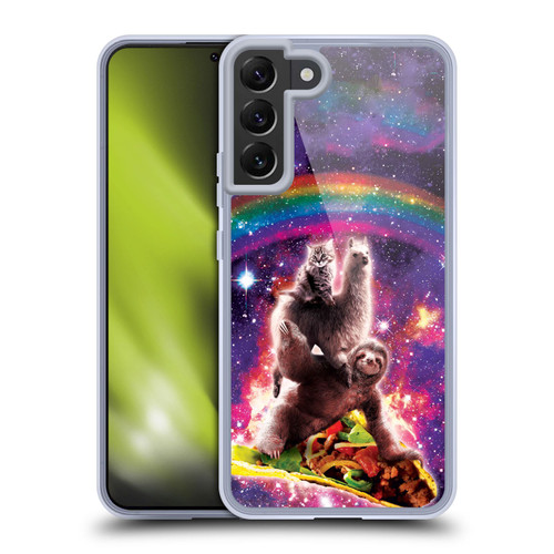 Random Galaxy Animals Space Cat Llama Sloth On Taco Soft Gel Case for Samsung Galaxy S22+ 5G & MagSafe