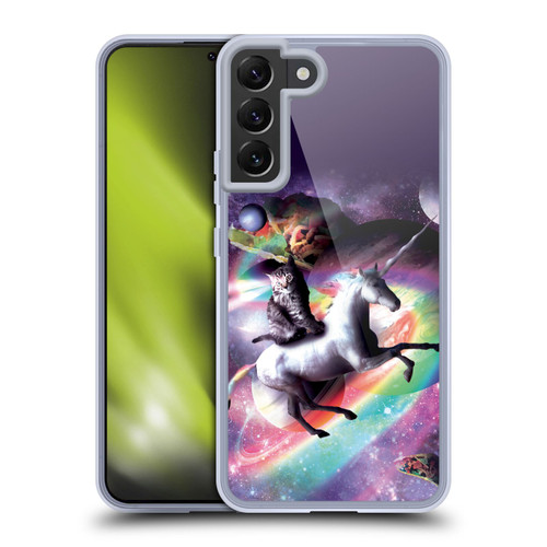 Random Galaxy Animals Space Cat Riding Unicorn Soft Gel Case for Samsung Galaxy S22+ 5G & MagSafe