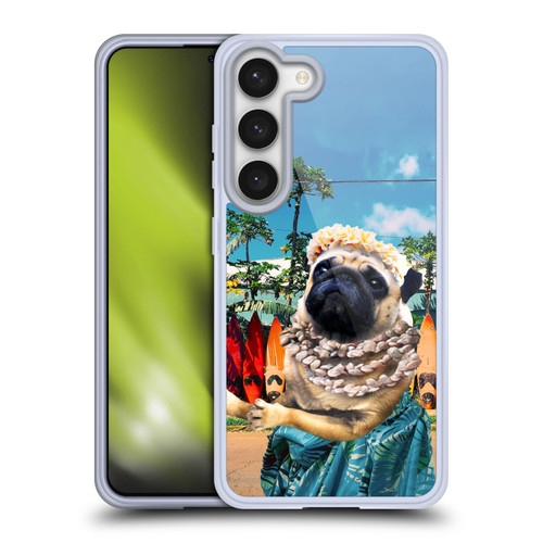 Random Galaxy Animals Aloha Hawaiian Pug Soft Gel Case for Samsung Galaxy S23 5G & MagSafe